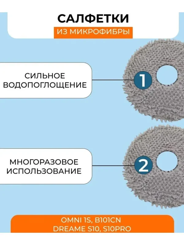 Тряпка для робота пылесоса Xiaomi,Omni S10 — изображение 1