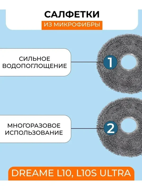 Тряпка и держатель для робота пылесоса Xiaomi , Dreame S10 — изображение 2