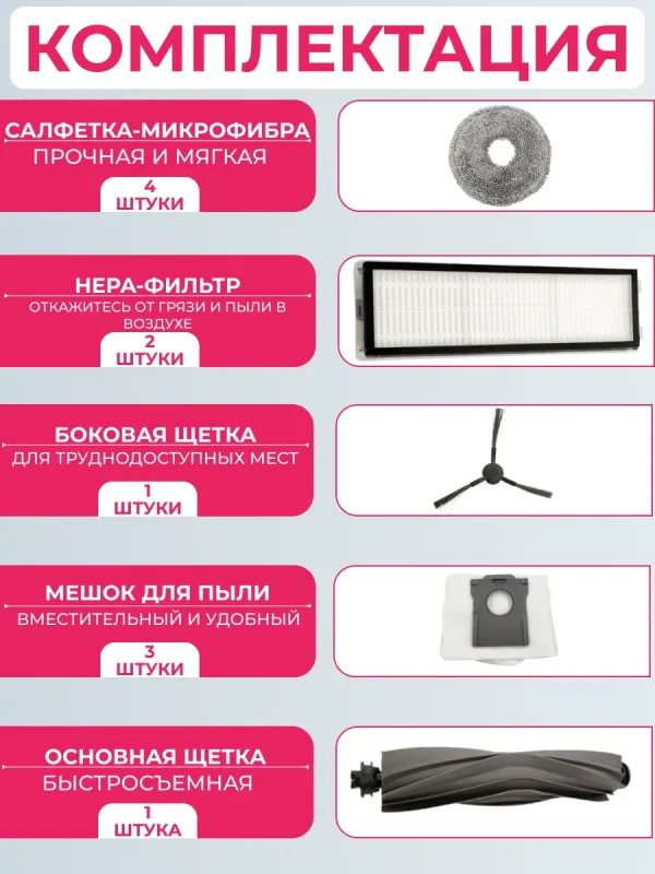 Комплект аксессуаров для пылесоса DreameBot L10s Plus — изображение 2