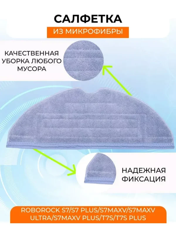 Тряпка для робота пылесоса Xiaomi, Roborock S7,S7Max — изображение 2