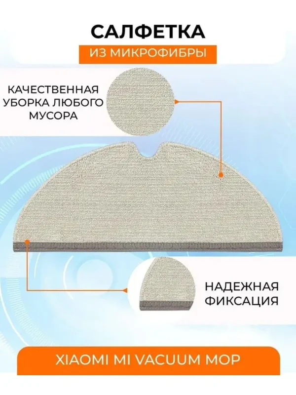 5 сменных тряпок-микрофибр Mi, Vacuum Mop — изображение 2