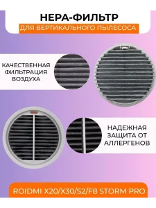 Фильтр для беспроводного пылесоса Xiaomi, Roidmi X20; S2 — изображение 3