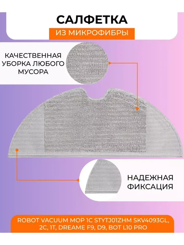 Тряпка для робота пылесоса Xiaomi, Mi, Robot Vacuum Mop — изображение 4