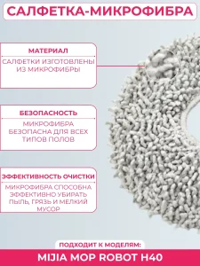 Набор аксессуаров для робота-пылесоса Mijia Mop Robot H40 — изображение 4