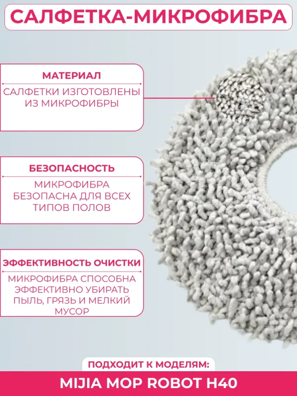 Аксессуары для робота пылесоса Xiaomi , Mijia Mop Robot H40 — изображение 4