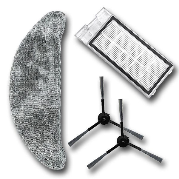 Комплект аксессуаров для робота пылесоса Xiaomi, Roidmi EVE Plus , Xclea H30 , Xclea H30 plus (2шт. боковые щетки, НЕРА-фильтр, салфетка-микрофибра) — изображение 7