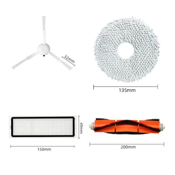 MiLion / Аксессуары для пылесоса Xiaomi , Mijia OMNI B101CN / сменные тряпка микрофибра 4 шт + НЕРА фильтр 2 шт + основная щетка + боковая щетка 2 шт + мешок для сбора пыли 2 шт — изображение 2