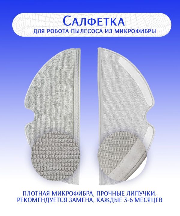 MiLion / Аксессуары для пылесоса Xiaomi , Mijia 1C_ Mijia1T _ Dreame Bot F9_ D9 Max ,Dreame Bot L10 Pro / сменные тряпка микрофибра + НЕРА фильтр — изображение 3