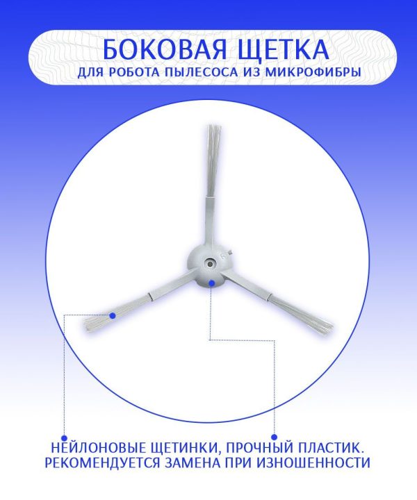 Аксессуары для пылесоса Xiaomi , Mijia 1C 2C 1T Dreame F9 / сменные тряпка микрофибра 2 шт + НЕРА фильтр 2 шт + основная щетка + боковая щетка 2 шт — изображение 5