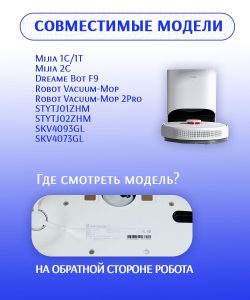 MiLion / Аксессуары для пылесоса Xiaomi , Mijia 1C; 1T; 2C, Dreame Bot F9 _ Robot Vacuum Mop _Vacuum Mop 2Pro _ STYTJ01ZHM _ STYTJ02ZHM / SKV4093GL сменные тряпка микрофибра 3 шт + НЕРА фильтр 2 шт — изображение 2