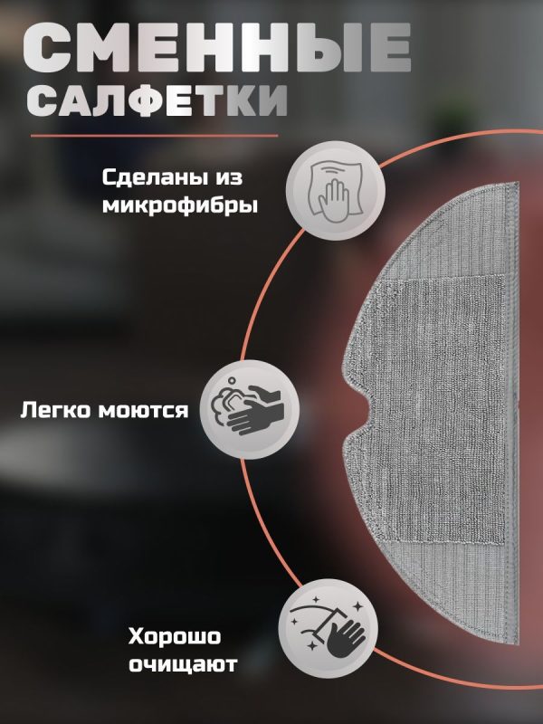 Аксессуары для пылесоса Xiaomi , Lydsto R1 , S1 , R1D / сменные тряпка микрофибра + НЕРА фильтр + основная щетка + боковая щетка — изображение 2