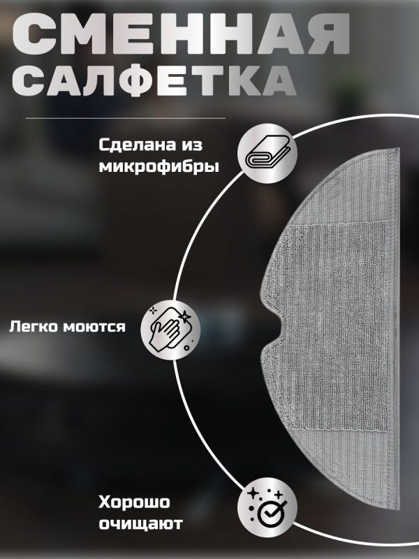Аксессуары для пылесоса Xiaomi , Dreame F9 / сменные тряпка микрофибра + НЕРА фильтр + основная щетка + боковая щетка — изображение 2