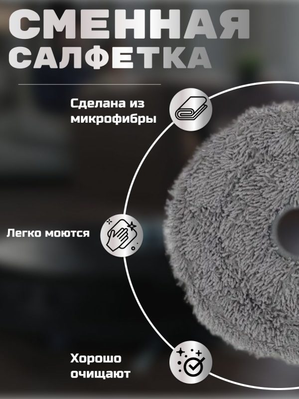 Салфетки из микрофибры для робота пылесоса Xiaomi , Robot Vacuum x20+ , S10 Plus/X10 Plus/X10 Pro , Vacuum s20+ 4 штуки — изображение 4