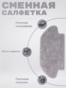 MiLion / Аксессуары для пылесоса Xiaomi , Viomi , Mijia LDS , Vacuum Mop Pro / сменные тряпка микрофибра + НЕРА фильтр 2 шт + боковая щетка — изображение 2