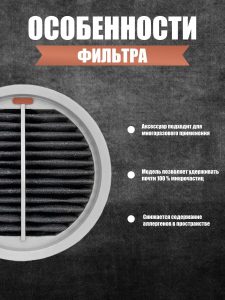 Воздушный фильтр для беспроводного пылесоса Xiaomi,Roidmi X20/X30/X30/S2/F8 Storm Pro — изображение 2