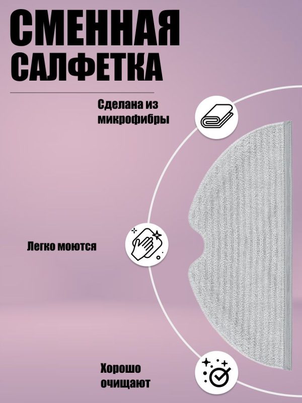 Аксессуары для пылесоса Xiaomi , Roborock S50 , S51 , S55 , T61 / сменные резервуар для воды + тряпка микрофибра — изображение 2
