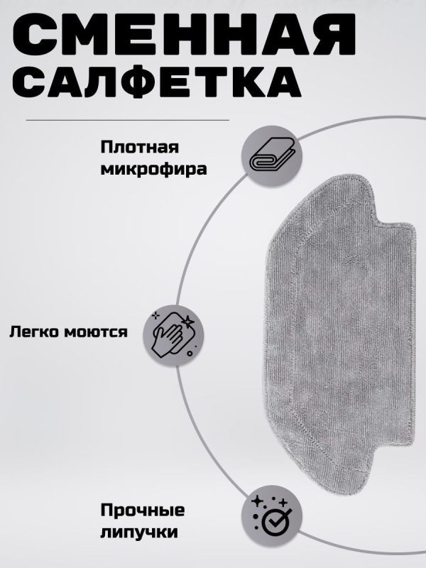 MiLion / Аксессуары для пылесоса Xiaomi , Viomi SE _ Viomi V2 Pro сменные тряпка микрофибра 1 шт + НЕРА фильтр 2 шт — изображение 3