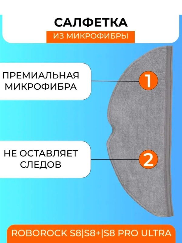 Тряпка для робота пылесоса Xiaomi,Roborock S8;S8 plus — изображение 14