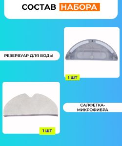 MiLion / Аксессуары для пылесоса Xiaomi, Dreame F9, Robot Vacuum Mop, Mijia 1C : сменный резервуар для воды с электрическим управлением + салфетка из микрофибры в подарок — изображение 3
