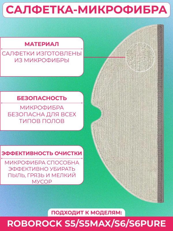 Для робота-пылесоса Xiaomi , Roborock s5/S5max/s6/S6pure : Салфетка-микрофибра 2 шт., Боковая щетка 1 шт., НЕРА-фильтр 1 шт., Основная щетка 1 шт. — изображение 3