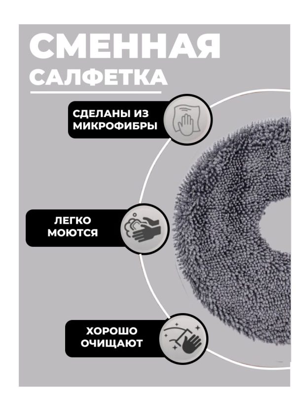 Салфетки из микрофибры для робота пылесоса Xiaomi , Robot Vacuum x20+ , S10 Plus/X10 Plus/X10 Pro , Vacuum s20+ 4 штуки — изображение 2