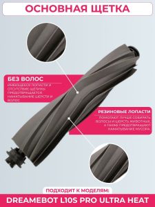 Комплект аксессуаров для робота пылесоса Xiaomi , DreameBot L10s Pro Ultra Heat: Салфетка-микрофибра 8 шт., HEPA-фильтр 2 шт., Боковая щетка 2 шт., Мешки для сбора пыли 5 шт., Основная щетка. — изображение 5
