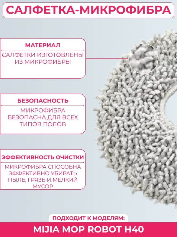 Набор аксессуаров для робота-пылесоса Mijia Mop Robot H40 — изображение 10
