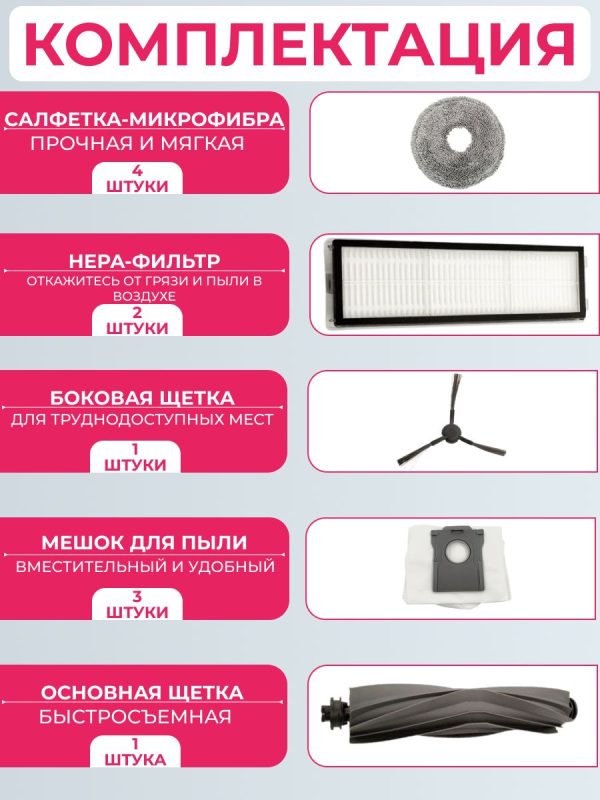 Комплект аксессуаров для пылесоса DreameBot L10s Plus — изображение 11