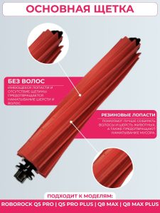 Набор аксессуаров для робота-пылесоса Roborock q5 pro/q5 pro plus/q8 max/q8 max plus : Салфетка-микрофибра 3 шт., HEPA-фильтр 2 шт., Боковая щетка 1 шт., Основная щетка 2 шт. — изображение 5